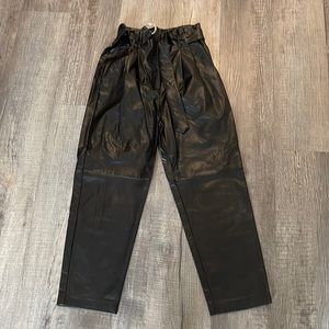 Dynamite - High waisted with belt puffer pleather pants